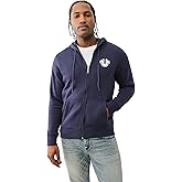 True Religion Men’s Puff Print Core Zip Up Hoodie for Men – Y2K Graphic Hoodie, Mens Hoodies with Oversized Graphic