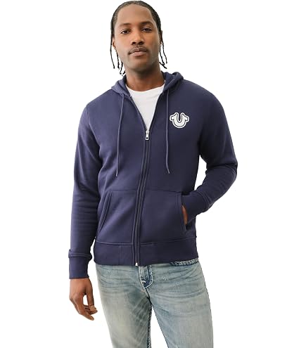 Amazon.com: True Religion Men's Puff Print Core Zip Up Hoodie for