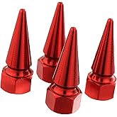 Lunsom Spike Valve Caps Tire Air Stem Rim Cap Cover Aluminum Accessories Fit Most Vehicle Truck Motorcycles Bikes (4PCS Red)