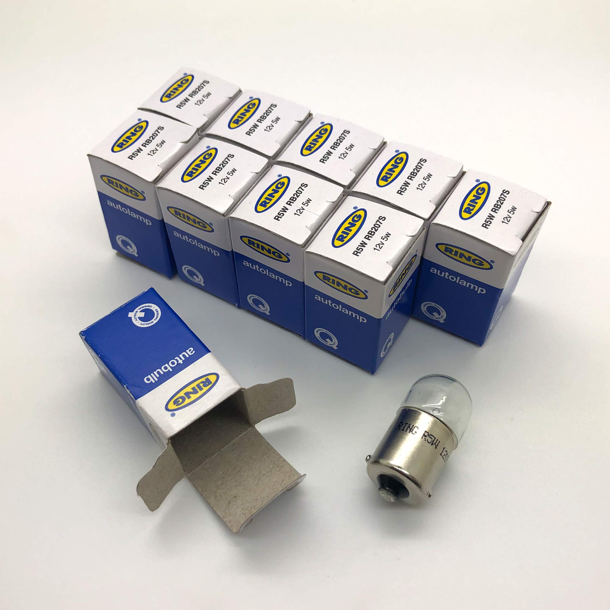 10 x Ring 207 R5W Sidelight Rear Tail Light Car Bulb R207 12v 5w BA15S Tubular