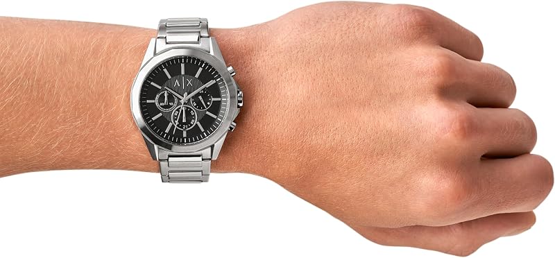 Orologio da uomo, Movimento cronografo al quarzo e cassa da 44 mm con cinturino in acciaio