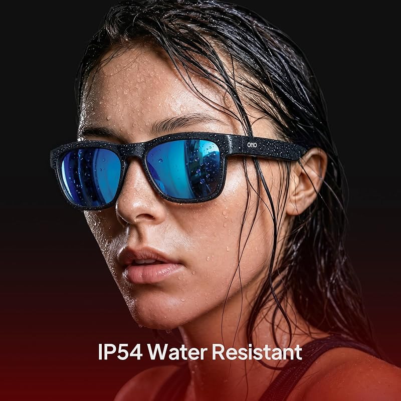 OhO sunshine Audio óculos de sol, controle de voz e Open Ear Style Ouça música e chamadas com Volumn UP e Down, Bluetooth 5.0, IP44 Recurso à prova d'água para esportes ao ar livre