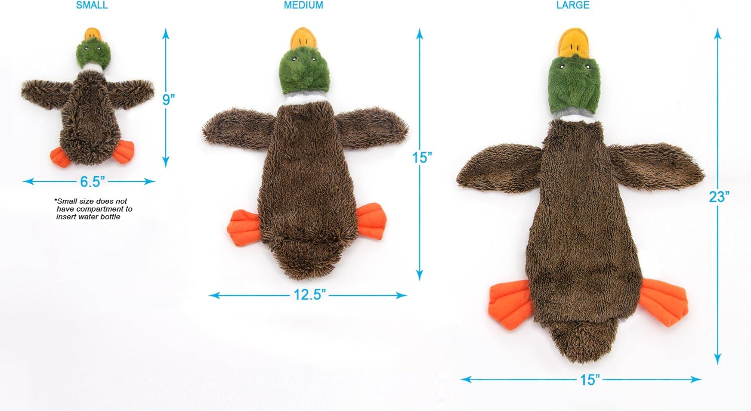2-in-1 Fun Skin Stuffless Dog Squeaky Toy by Best Pet Supplies - Wild Duck, Small : Pet Toys : Pet Supplies
