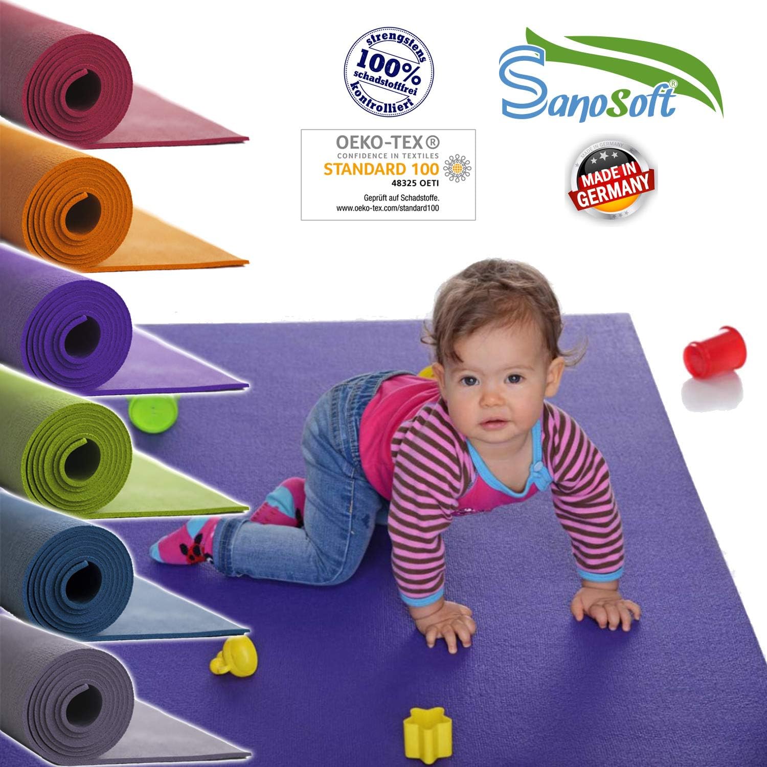 Play Play Mat Eco Tex 100 Sano Soft 80 x 220 cm green