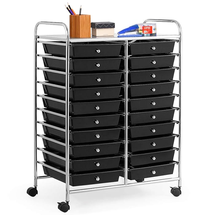 Buy RELAX4LIFE 20 Drawers Storage Cart W/Rolling Wheels Semi