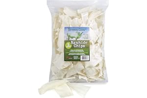 GreenCow Rawhide Chips 5-Pound Bag - Premium Large Dog Rawhide Chews - Ideal for Agressive Chewers Dog Rawhide Treats - Durable Rawhide Bones for Large Dogs
