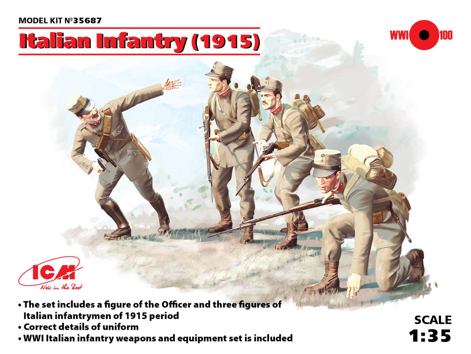 ICM 1:35 - Italian Infantry (1915) 4 Figs