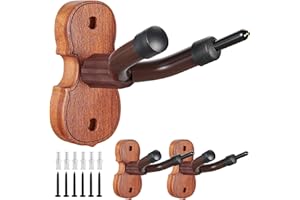 KKG Violin Wall Mount Violin Hanger 3 Pack with Bow Hook Home & Studio Rosewood Violin/Viola Stand