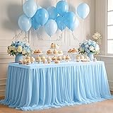 FANPROMS Tulle Table Skirt for Rectangle Round
