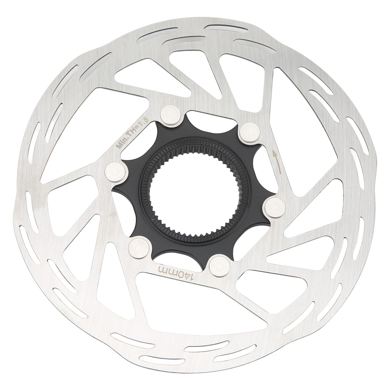 5.5in Disc Brake Rotor, Bike Disc Brake Rotor Stainless Steel Blank Design for Road Mountain Bike BMX MTB Outdoor Riding (Silver)