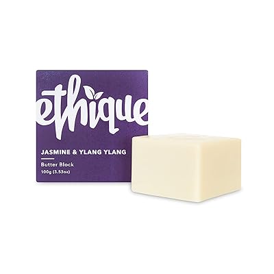 Ethique Solid Body Butter Block-Hydrating Body Lotion Bar with Cocoa Butter , Sustainable, Natural, Plastic Free, Vegan, Plant Based, 100% Compostable and Zero Waste (Jasmine &amp; Ylang Ylang)