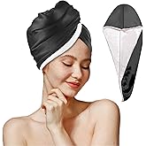 Bsofter Microfiber Hair Towel Wrap for Women - Anti Frizz Satin Hair Wrap Towels,Super Absorbent Wet Hair Towel Wrap,Hair Towel for Curly Hair,Satin Hair Wrap for Sleeping