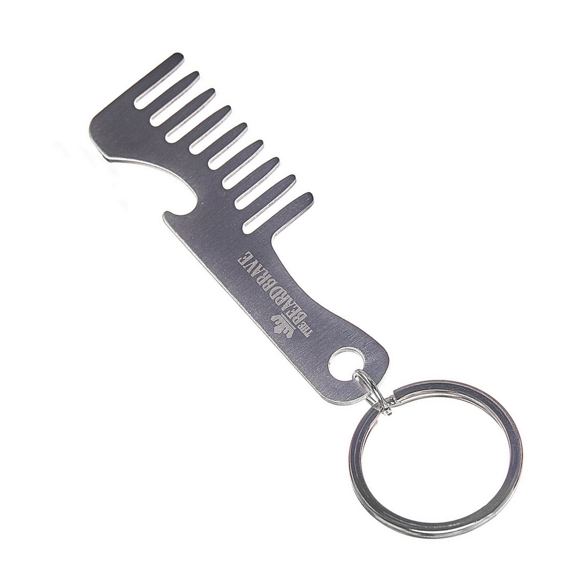 Portable Beard & Mustache Comb Keychain Bottle Opener Durable Stainless