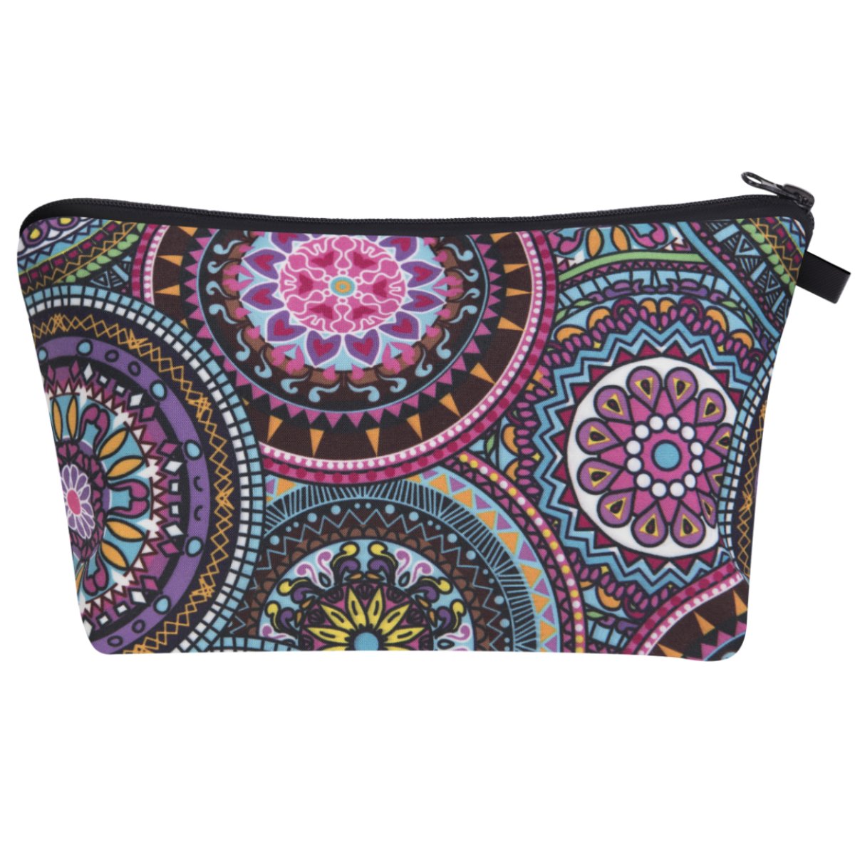 PREMYO Make-Up Pouch Cosmetic Bag Toiletry All Over Printed Design Mandala Fits in Handbag Ideal for Essentials Traveling Suitable as Pencil Case