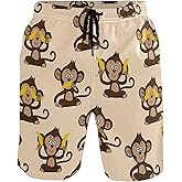 visesunny Fashion Funny Style Men's Beach Shorts Swim Trunks Quick Dry Casual Polyester Swim Shorts with Pockets S-XXL