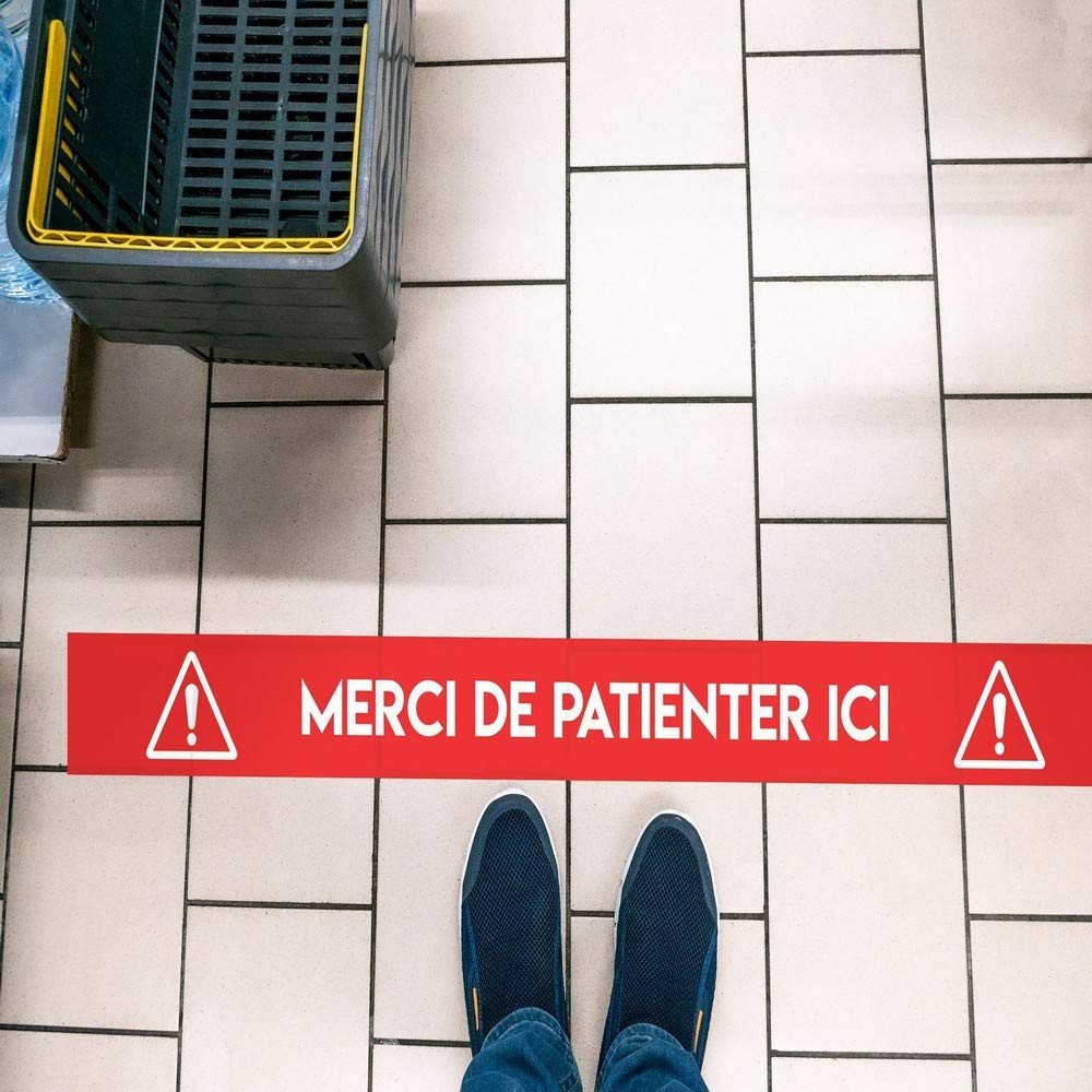 AVERY Set of 2 Pre-Printed Floor Stickers Rectangular Strip Red