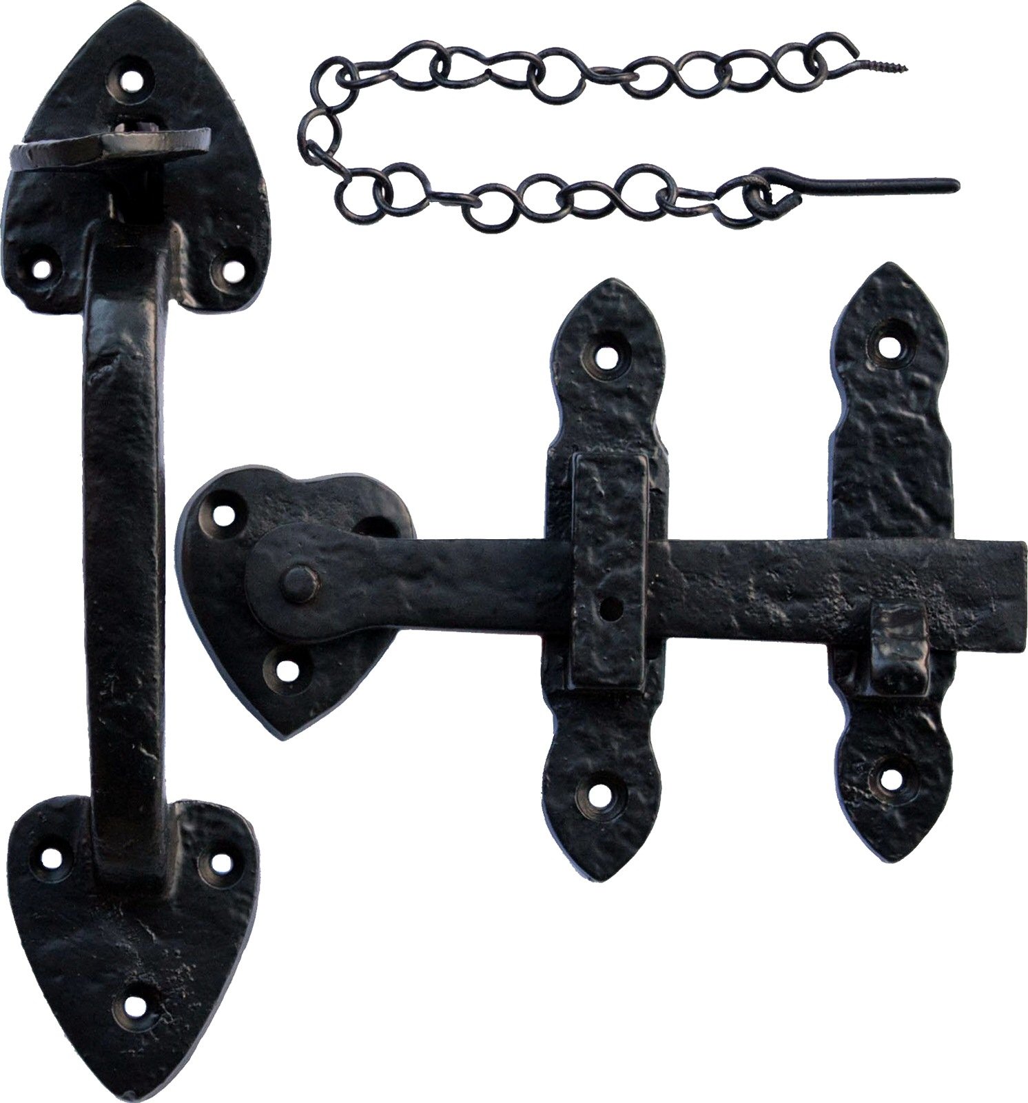 Black Antique Traditional Privacy Thumb Latch & Handle