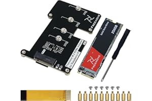 Freenove M.2 NVMe Adapter V2 for Raspberry Pi 5 (with 256GB SSD), M.2 HAT Add-on Board, Solid State Drive, PCIe 2.0/3.0, Test