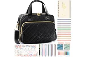 FLOE Bible Cover Case for Women, Large Bible Bag Bible Study Supplies Accessories Journaling Kit with Highlighters Tabs, Quilted Book Carrying Cases with Shoulder Strap, Christmas Christian Gifts for Women