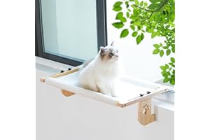 LIRAVIVA Cat Window Perch, Cat Window Hammock, Sturdy Cat Window Seat for Large Cats, Easy-to-Install and Removable Hammock for Cleaning – Damage-Free Window Mount, Medium & Large Sizes
