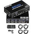 USB 3.0 KVM Switch HDMI 4 Computer 1 Monitor 4K 60Hz SPDIF L/R Extractor- USB Switch for Keyboard Mouse Printer Mac Windows 4 Port HDMI Switch 4x1 1080p 120Hz 144Hz HDCP Pass, IR Remote Ext. Mic