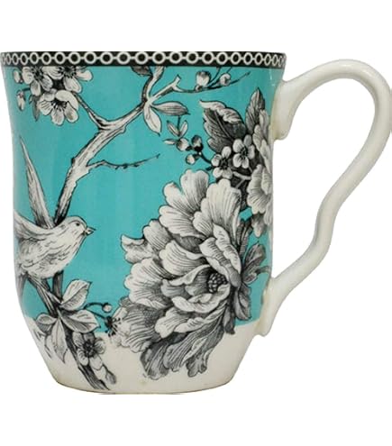 Amazon.com | 222 Fifth Eliza Spring Blue Jumbo Fine Porcelain Mug
