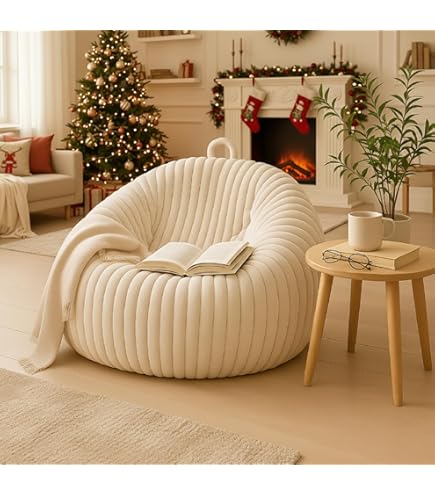 Amazon.com: Big Joe Lotus Teardrop Bean Bag Cover Only, Ivory
