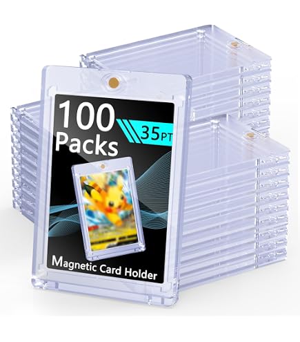 TORONTOKYO Magnetic Card Holders - 6 Pack, 35PT Hard Plastic Protector For Trading Cards, Baseball, Sports & Game Cards - View #2