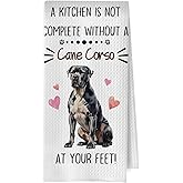 BlissfulAbon Cane Corso Kitchen Towels - Cane Corso Gifts Decorative Waffle Dish Towels, Dog Mom Gifts for Women Hand Towel, Tea Towel, 16x24 Inches