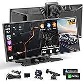 Largest 11.5" Portable Carplay Screen for Car, 4K Wireless Car Play & Android Auto, Upgrade Touchscreen with Dash Cam, App Co