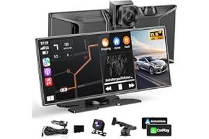 Largest 11.5" Portable Carplay Screen for Car, 4K Wireless Car Play & Android Auto, Upgrade Touchscreen with Dash Cam, App Co