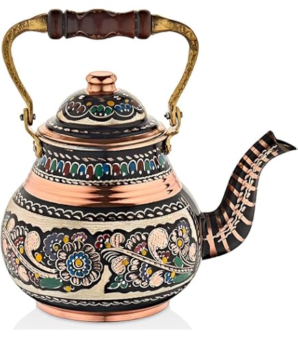 Amazon.com: Indian Shelf Handmade Vintage Brass Tea Pot Engraved
