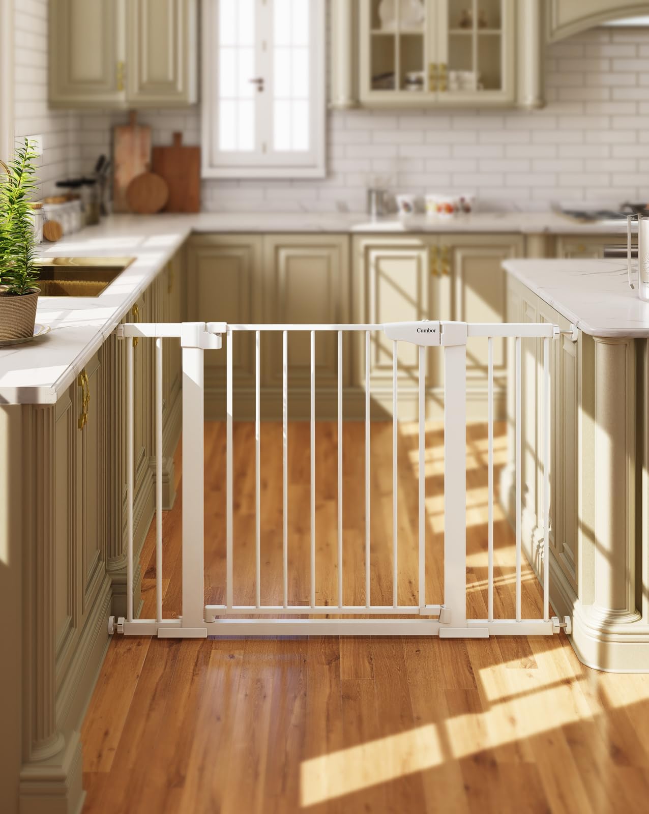Cumbor 29.746" Baby Gate for Stairs, Mom's Choice Awards WinnerAuto