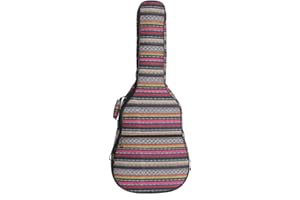 Glenmi Bohemian Acoustic Guitar Case for Girls,Soft Foam Padded 40 41 Inch classical folk Guitar Gig Gag Backpack with Neck P