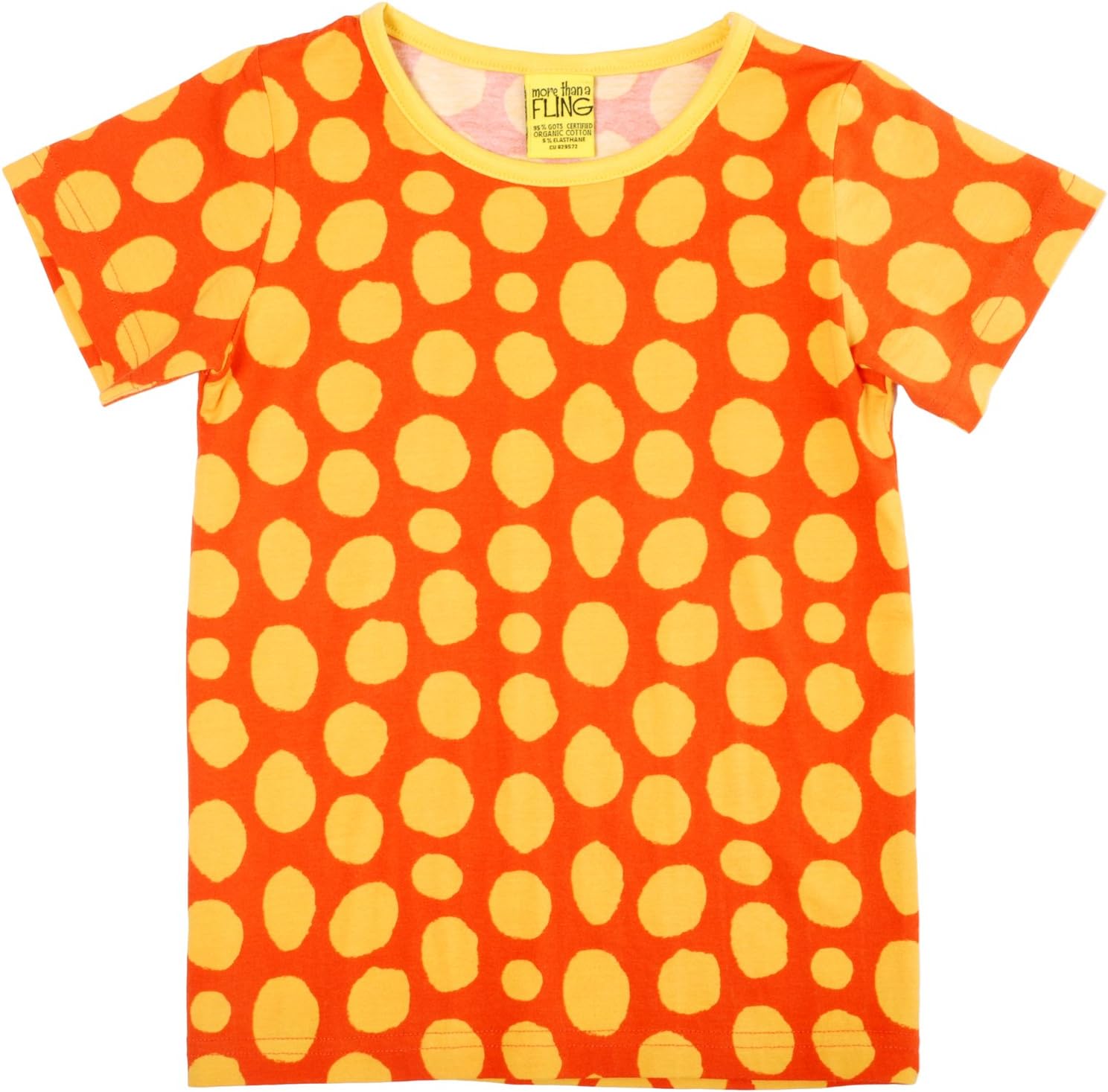 DUNS Sweden Kids Yellow Dot Short Sleeve Organic Cotton Unisex Top (86-92cm/1-2Y)