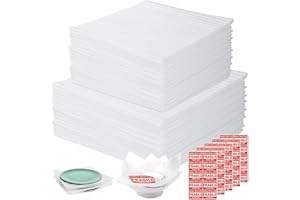 AOBOPLE 100 Pack Foam Sheets, 14" x 14" & 12" x 12" Cushioning Foam Wrap Sheets with Fragile Labels Cushioning Foam Sheets for Dish Packing,Moving, Packing and Storage, Moving Supplies