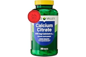 STS HOME Spring Valley Calcium Citrate 600 mg, 300 Tablets - Bone & Joint Health + STS Sticker.
