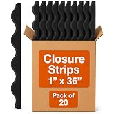 Foam Closure Strips for Metal Roofing, Corrugated Foam Closure Strips for Roma Polycarbonate Panels, Metal Roof Foam Closure Strips 1 x 36 Black Roof Seal for Pergola Greenhouse Carport 20 PCS