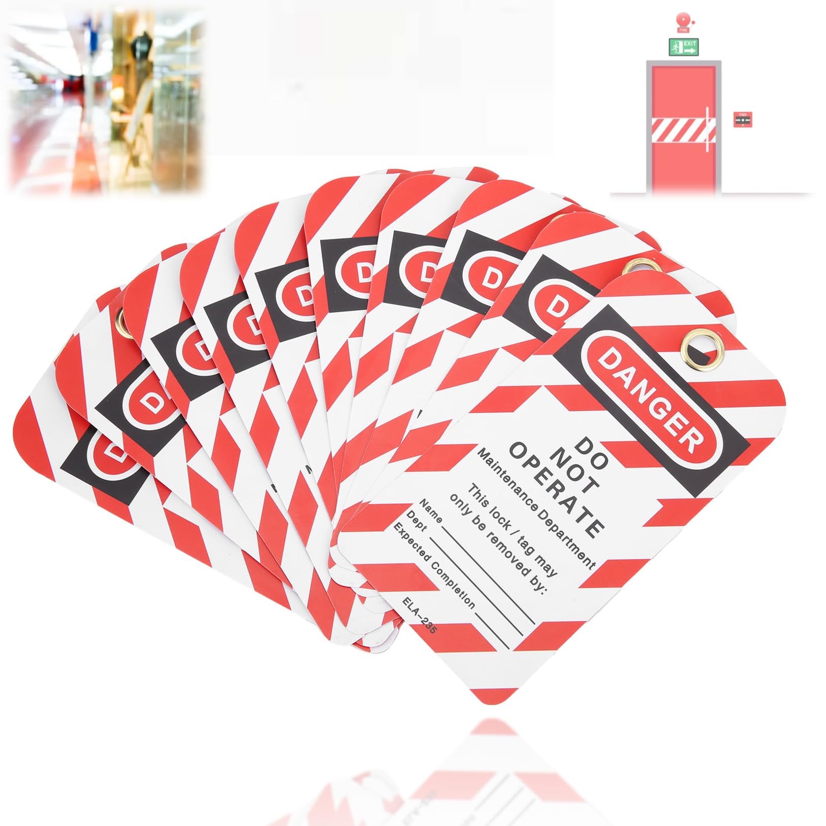 10PCS Lockout Tag, Lock Off Label Front and Back Label Safety Warning Danger Do Not Operate Safety Tag Safety Warning Tagout for Mcb Lock Off, Lock Off Kit for Electricians