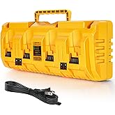 4-Port Fast Charger Replace for Dewalt 12v/20v Max 20v/60v Multi Battery Charger Station, DCB104 Battery Charger
