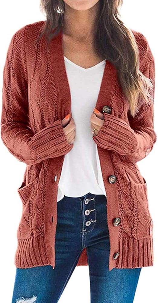 Women's plus size red cardigan sweater Clearance