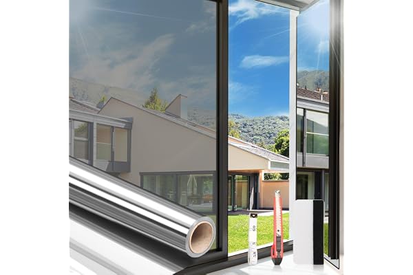 Arthome Heat Blocking Window Film Kit Anti-UV 23.6 x 100 Inch,Heat Control Window Stick Tint Reflective No Glue Static Cling
