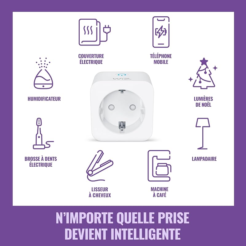 Smart Plug, Prise connectée EU, Contrôle éclairage, Blanc, Pack de 1