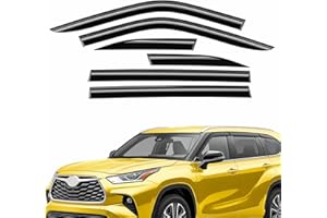 Extra Durable Window Deflectors Tape-On Window Visors Rain Guards Fit for Toyota Highlander 2020-2026, Sun Visors, Wind Vent 