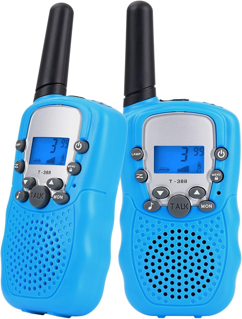 Funkprofi Walkie Talkies for Kids 22 Channels Long Range Rechargeable Two Way Radios, Birthday Gift for Boys and Girls, 1 Pair (Blue T388)