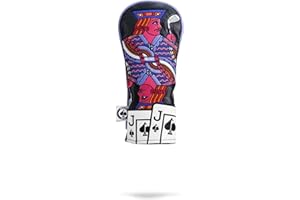 Pins & Aces Royal Flush Head Cover - Premium, Hand-Made Leather Headcover - Ace of Spades & Magnetic Closure, Tour Quality Go