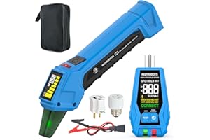 INSTRODOTS Circuit Breaker Finder Tool with Accessories, 90-135V AC Digital Breaker Finder with Integrated GFCI Outlet Tester, Circuit Tracer with Buzzer Alarm & Color Display, Includes Carrying Case