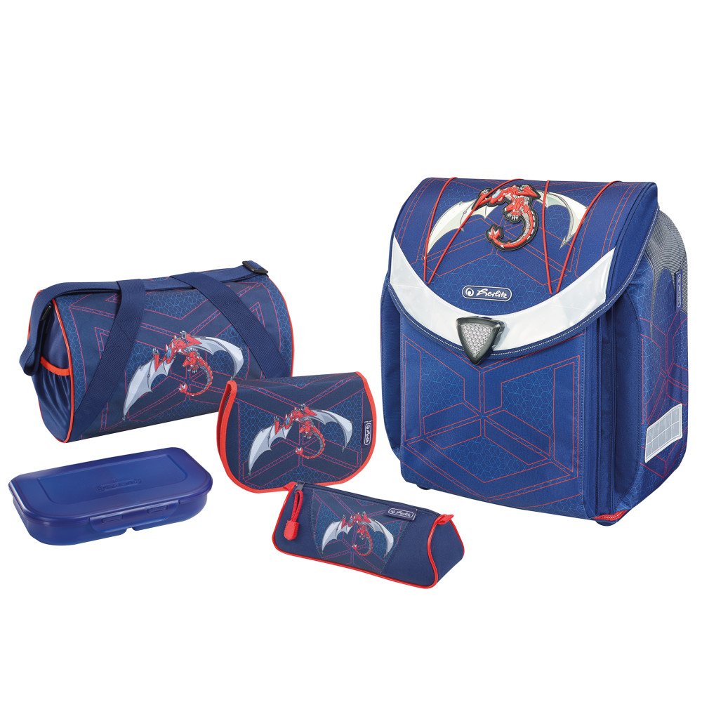 Herlitz Schulranzen Flexi Plus Robo Dragon Children's Backpack, 39 cm, Blue (Unbekannt)