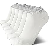 Calvin Klein Mens No Show Socks - 6 Pack Soft Cotton Blend Cushioned Athletic Low Cut Socks for Men for Sports and Running