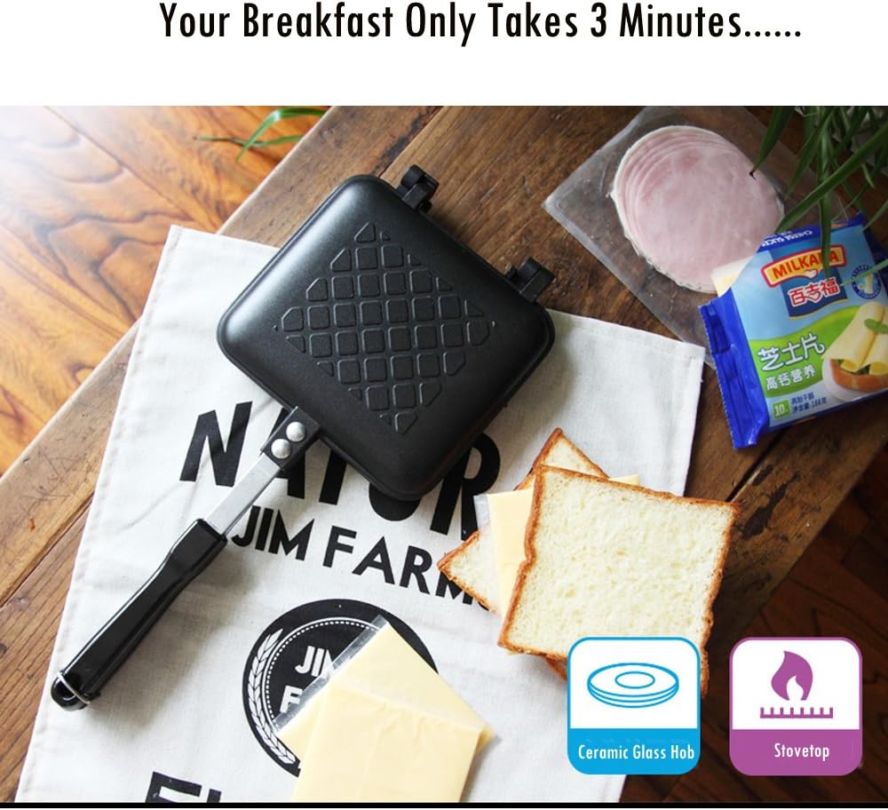 TAMUME Stovetop Bread Baker Toaster Sandwich Iron Maker NonStick